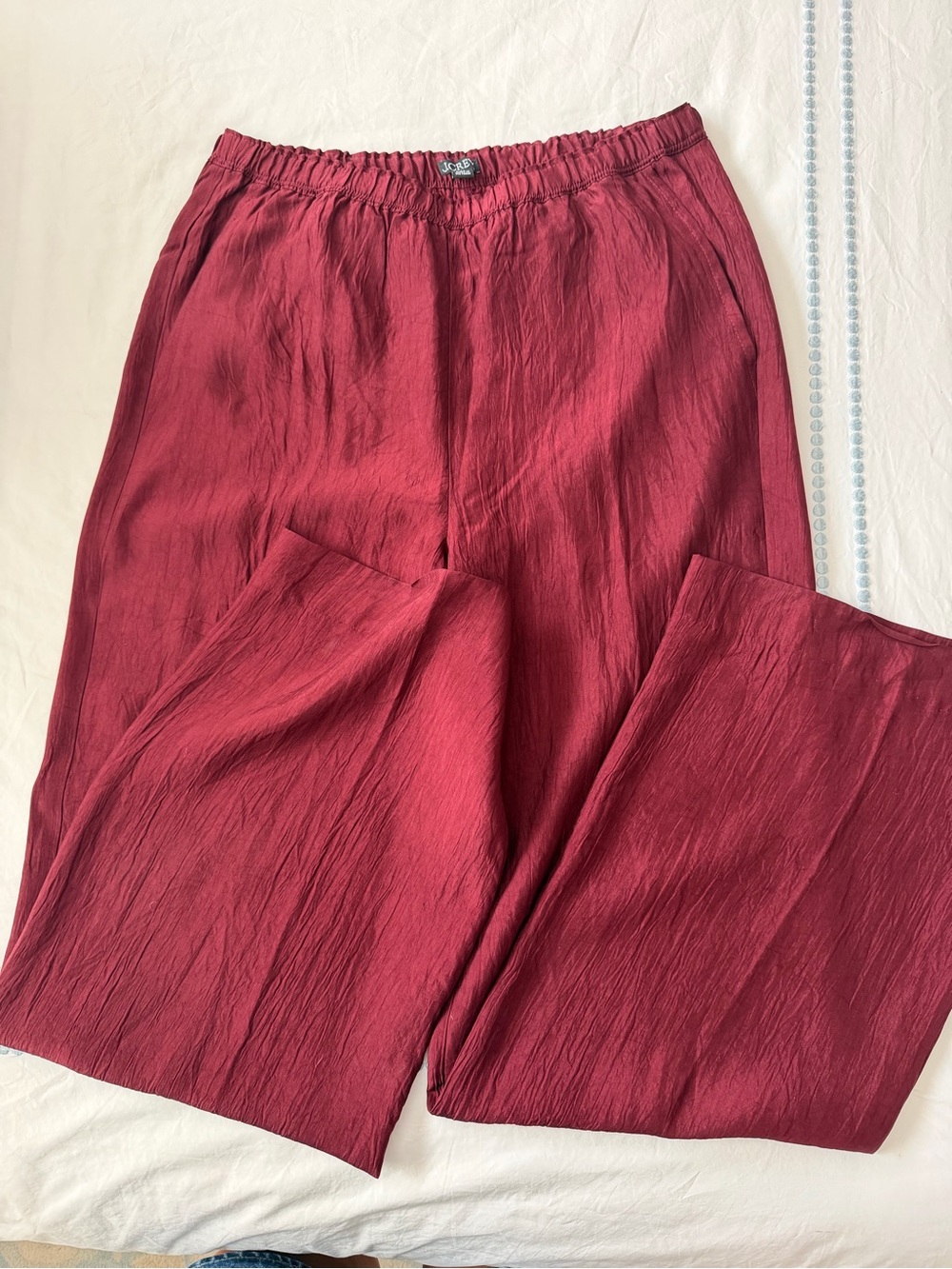 J. Crew Cosmo Wide-Leg Pants in burgundy